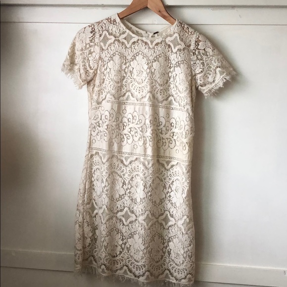 Free People Dresses & Skirts - Free People Cream Lace Shift Dress